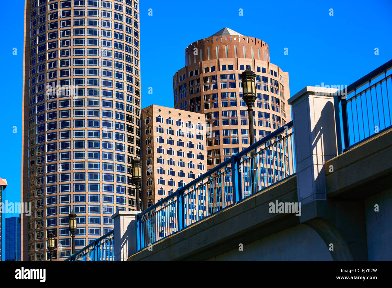 Boston Seaport boulevard bridge Massachusetts USA Foto Stock