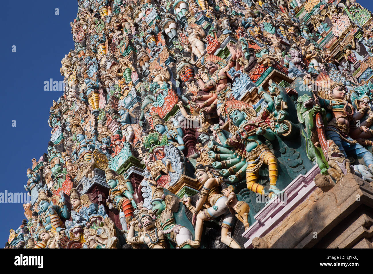 Sri Meenakshi temple gopuram Foto Stock