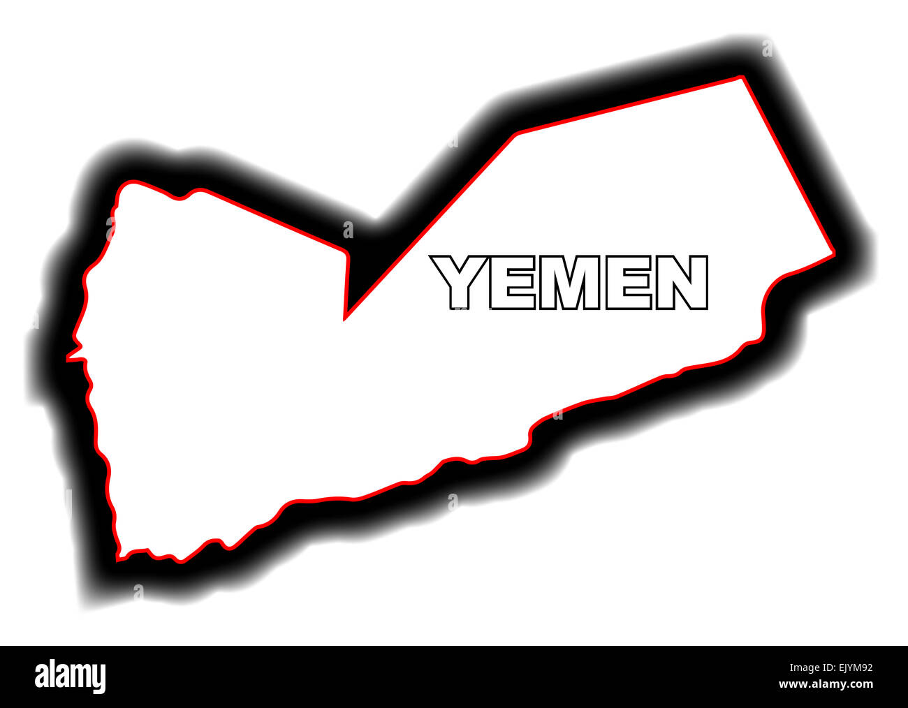 Mappa di contorno della Lega Araba paese di Yemen Foto Stock