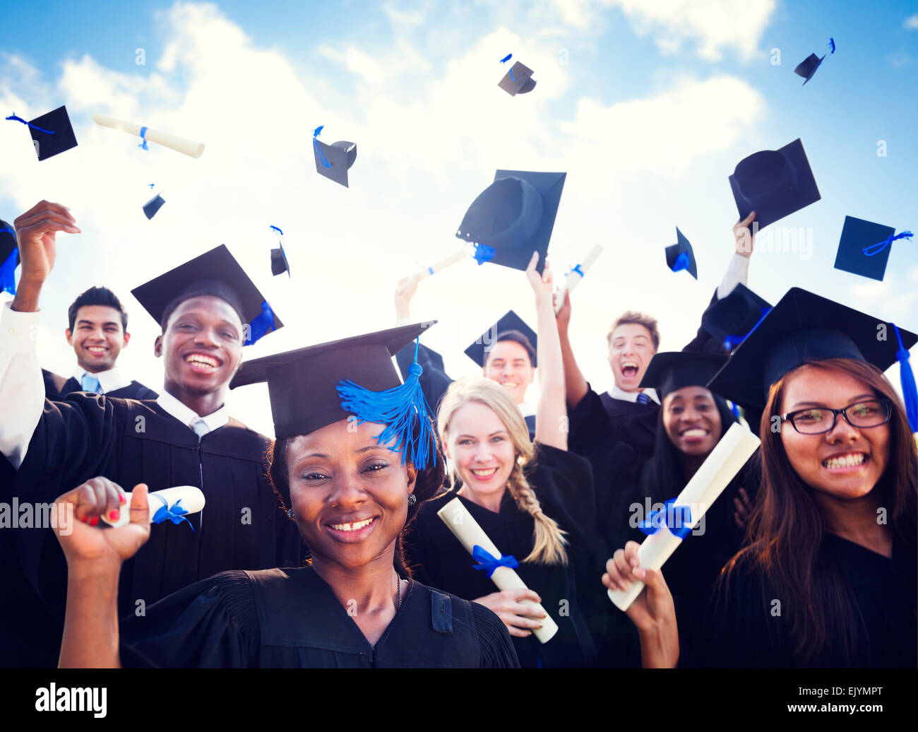 Festa di laurea educazione il successo dello studente il concetto di apprendimento Foto Stock