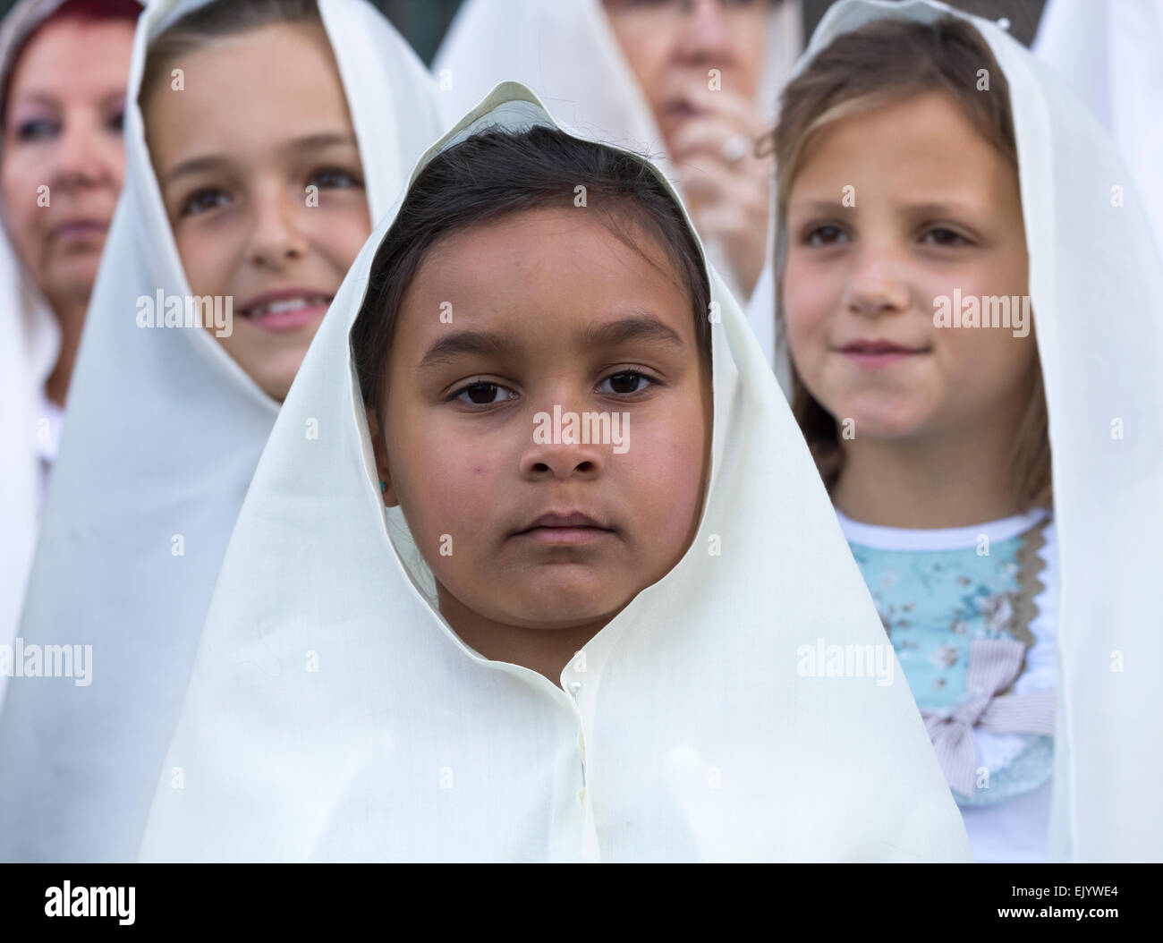 Las Palmas de Gran Canaria, Isole Canarie, Spagna. 03 apr, 2015. Procesión de Las mantiglie processione del Venerdì Santo a Las Palmas la capitale di Gran Canaria. Credito: ALANDAWSONPHOTOGRAPHY/Alamy Live News Foto Stock