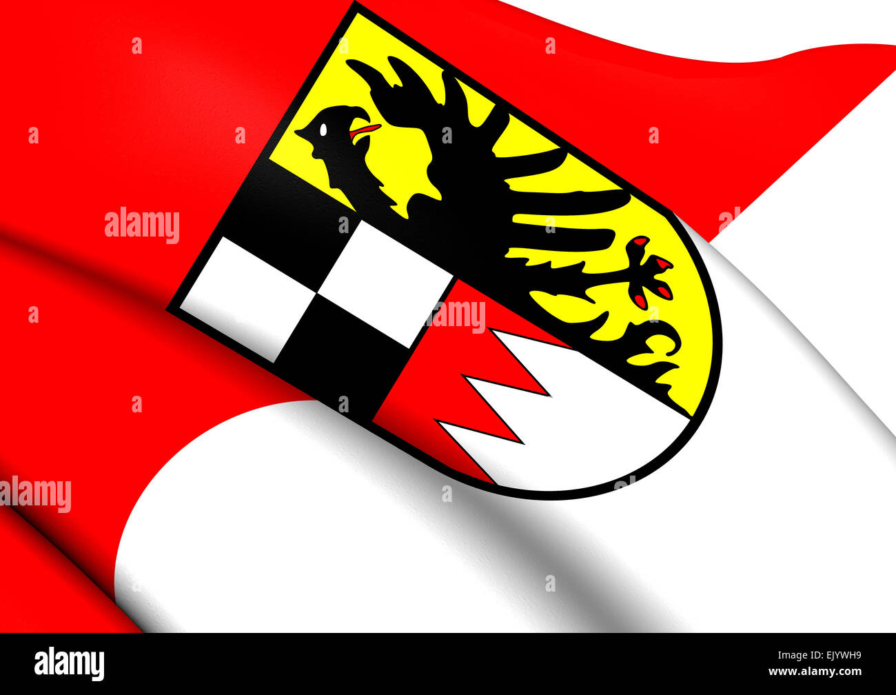 Bandiera della Media Franconia, Germania. Close up. Foto Stock