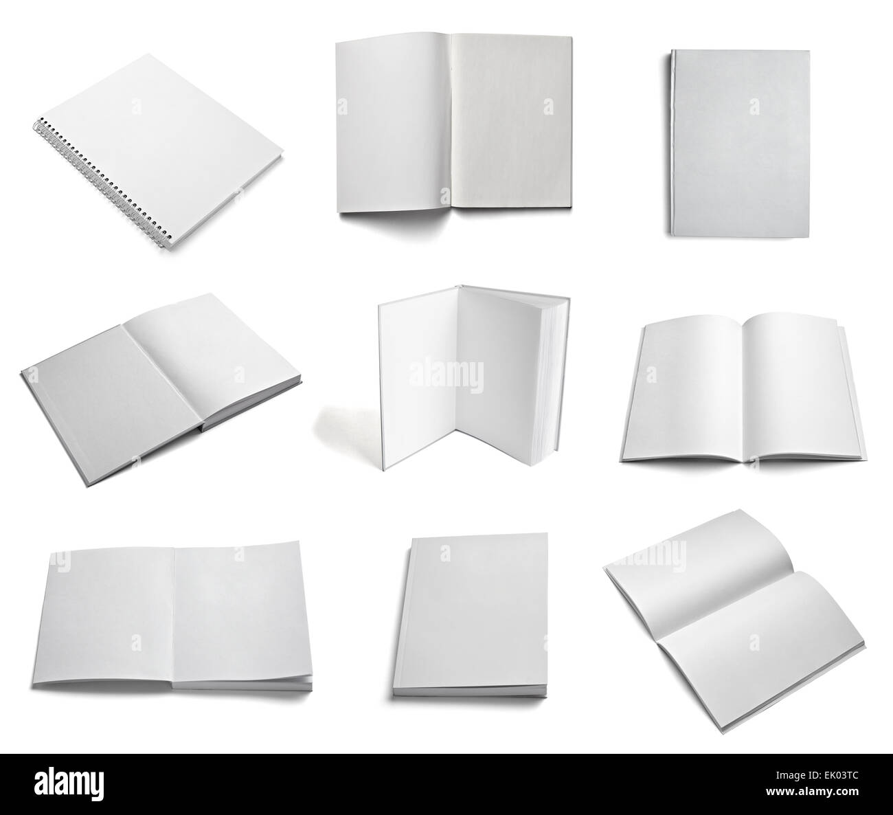 Foglio bianco e modello del libro Foto Stock