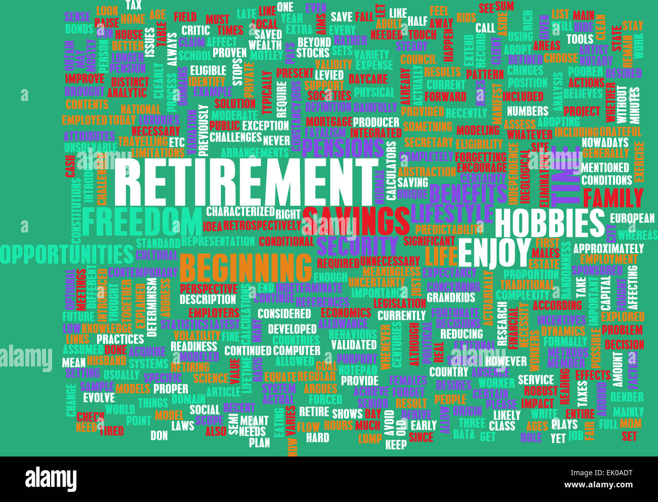 Pianificazione del pensionamento come un concetto astratto Foto Stock