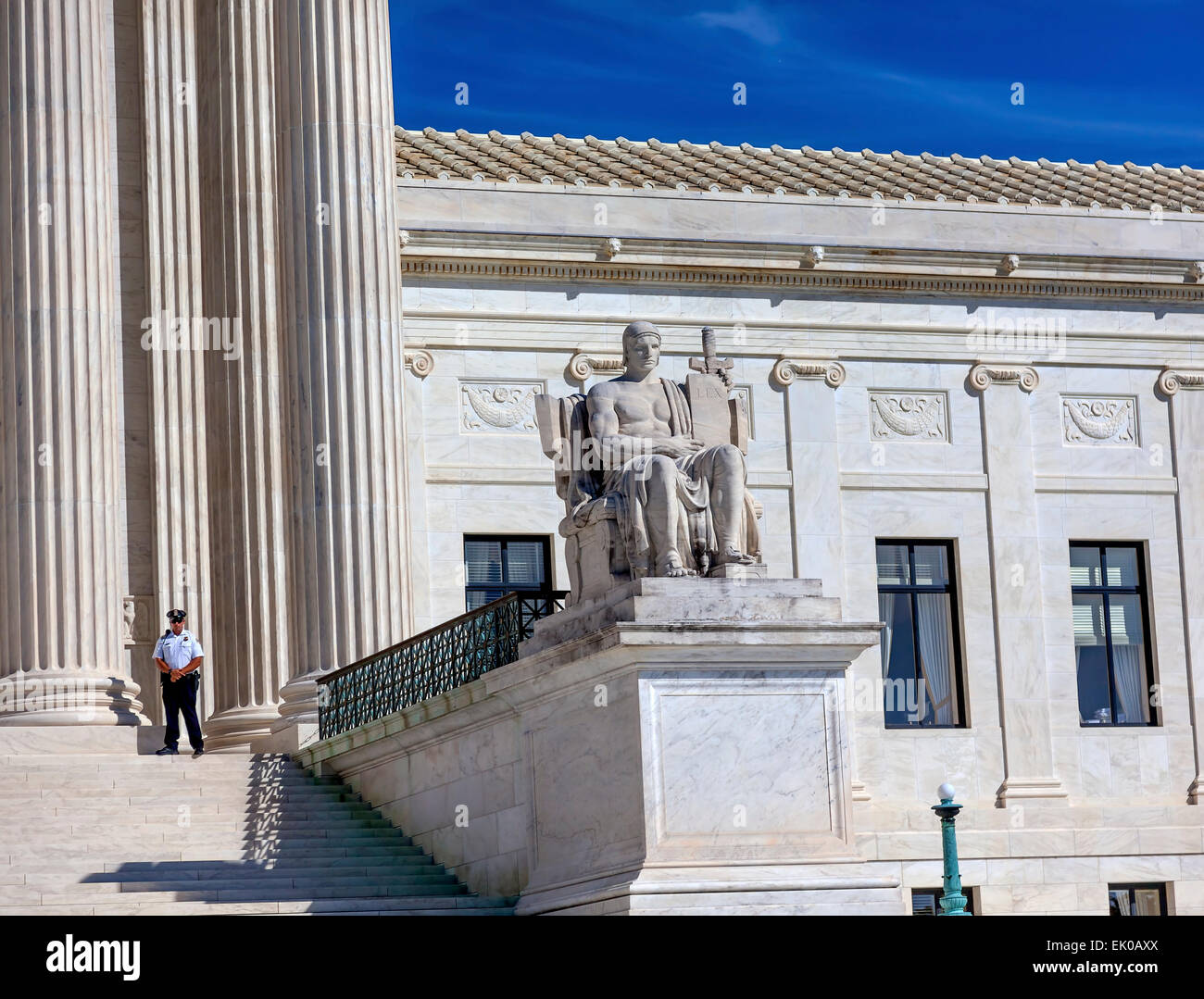 Corte Suprema statua Capitol Hill Washington DC Foto Stock