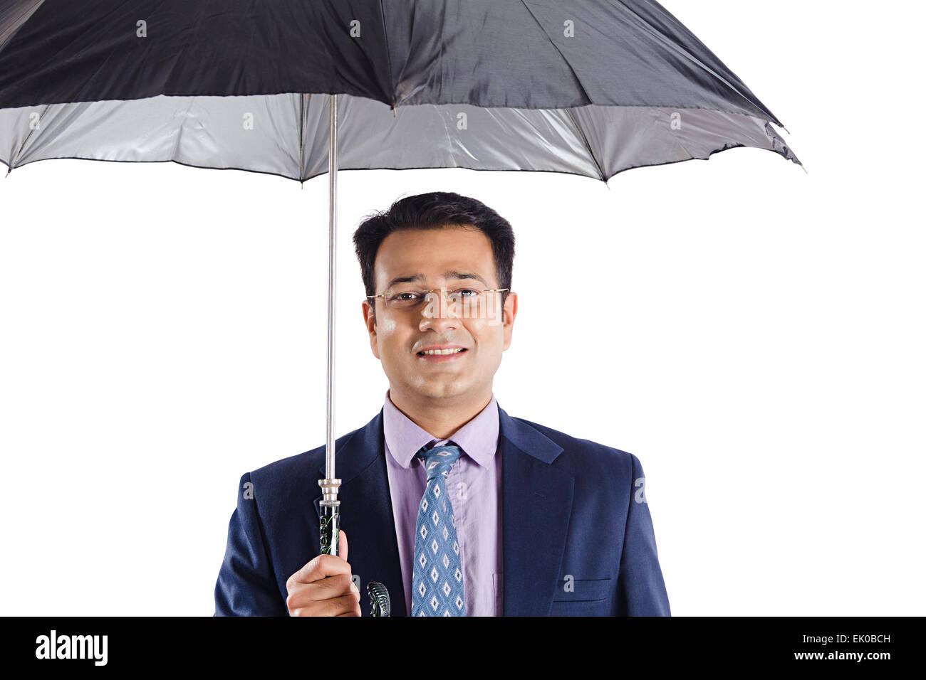 1 Commerciante indiano di protezione dalla pioggia Foto Stock