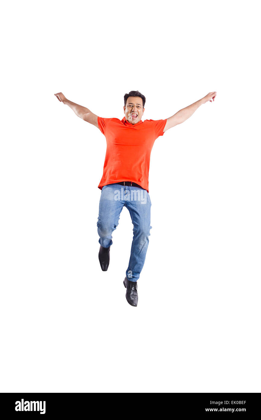 1 indian uomo adulto Jumping fun Foto Stock