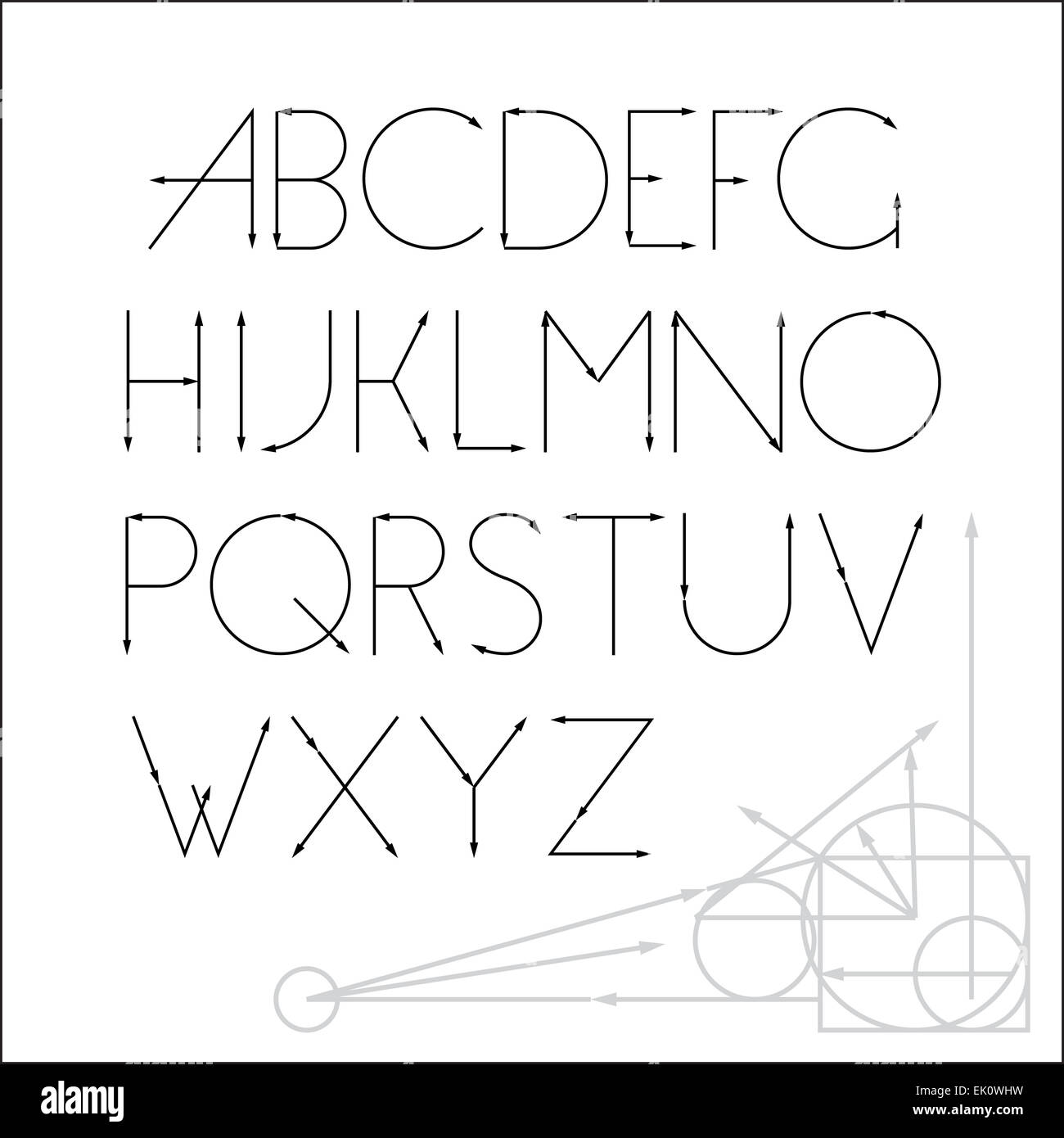 ABC di font vettoriali design lettera Foto Stock