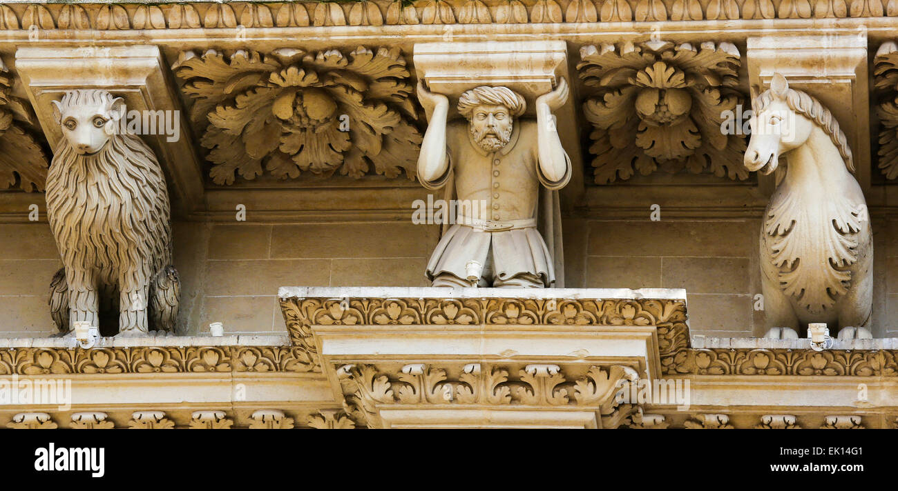 Basilica di Santa Croce o la chiesa di Santa Croce è una famosa chiesa barocca a Lecce, una città storica in Puglia, Italia Foto Stock