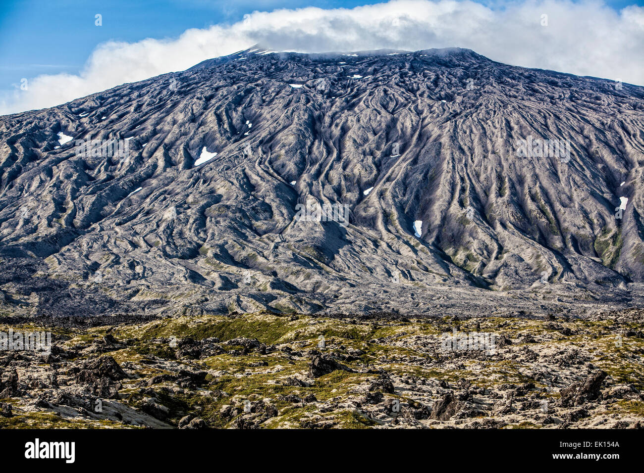 Resti di origine vulcanica del flusso di lava sulla penisola Snaefellsnes in Islanda. Foto Stock