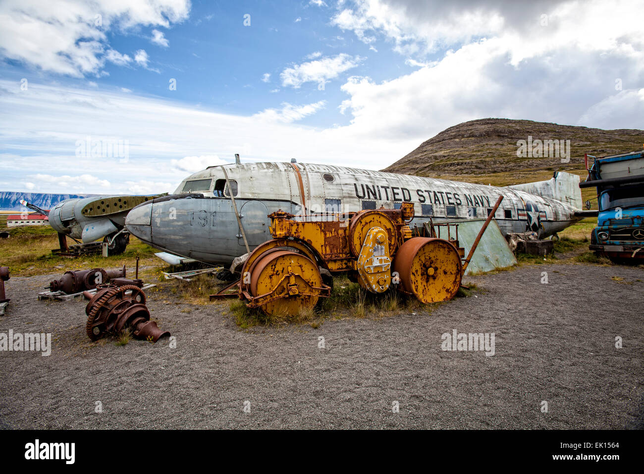 Museo Aereo Breiðavík in Islanda. Foto Stock