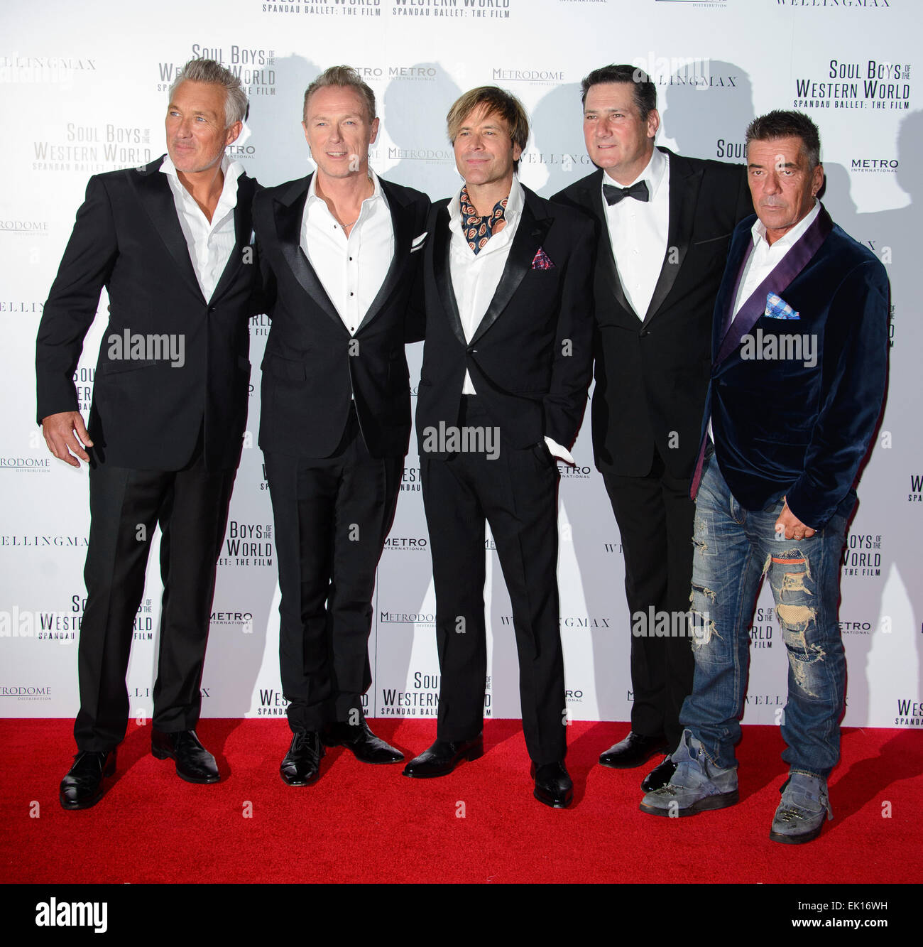 Il Regno Unito premiere di 'Soul ragazzi di tutto il mondo occidentale" tenutasi presso la Royal Albert Hall - Arrivi con: Martin Kemp,Gary Kemp,Steve Norman,Tony Hadley e John Keeble dove: Londra, Regno Unito quando: 30 Set 2014 Foto Stock