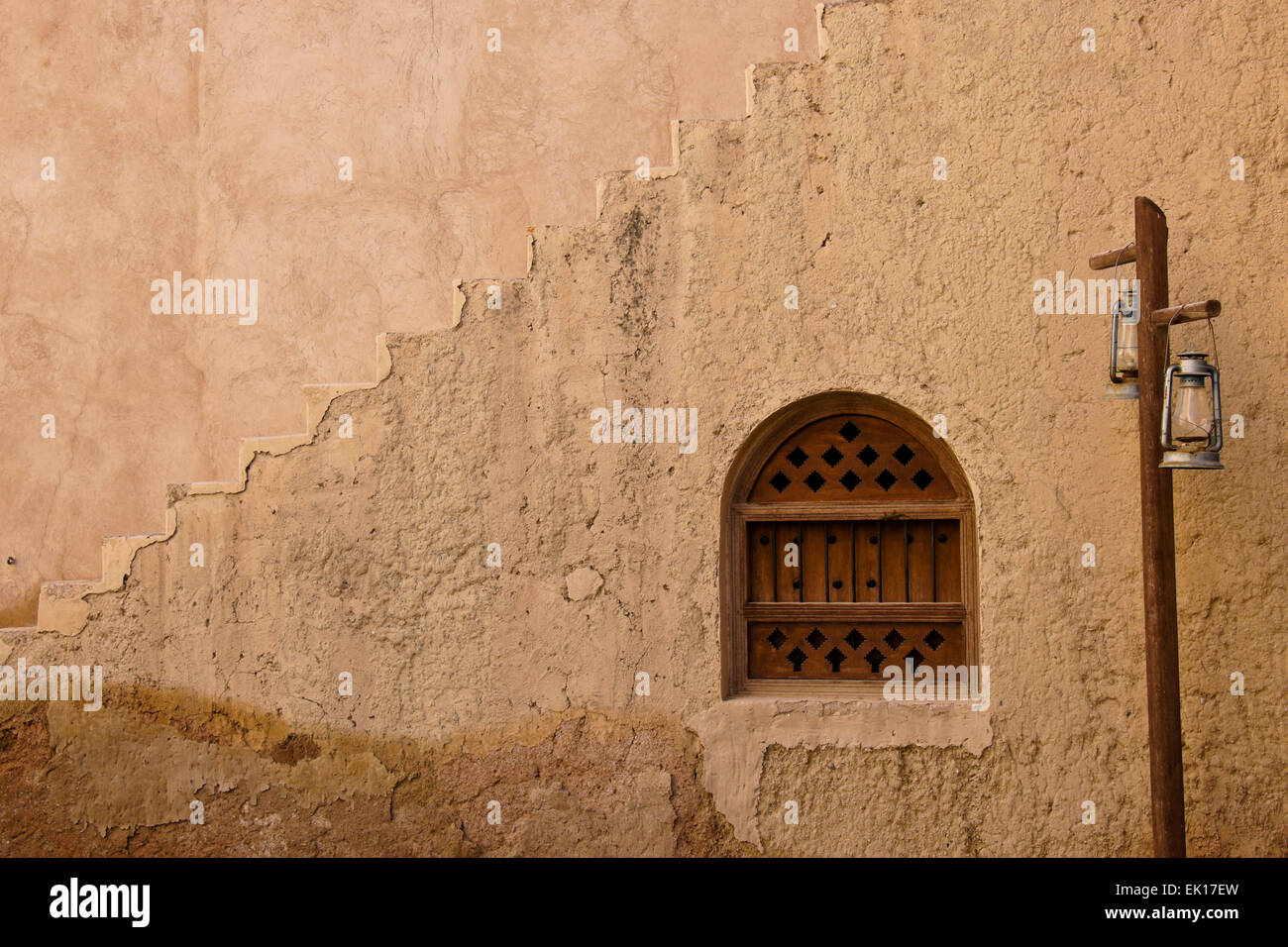 Dettagli architettonici di Nizwa Fort, Nizwa, Oman Foto Stock