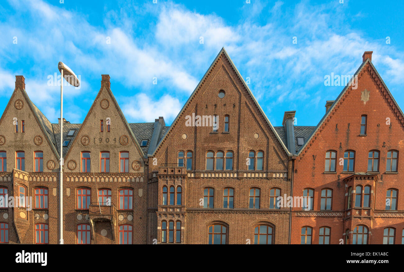 Gli edifici di vecchia costruzione dall inizio del XIX secolo in Bergen, Norvegia Foto Stock