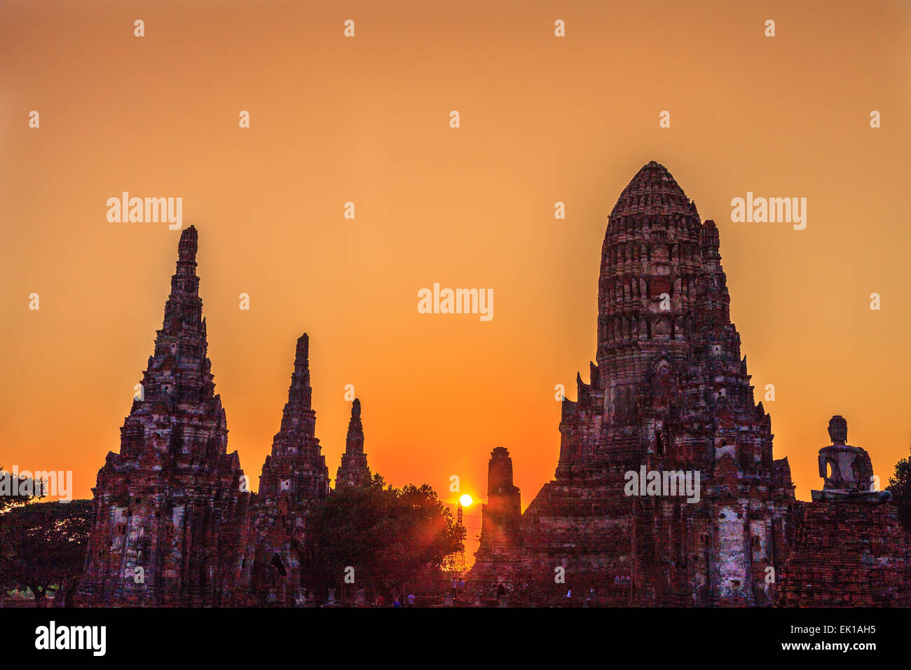 Tempio di Ayutthaya Foto Stock