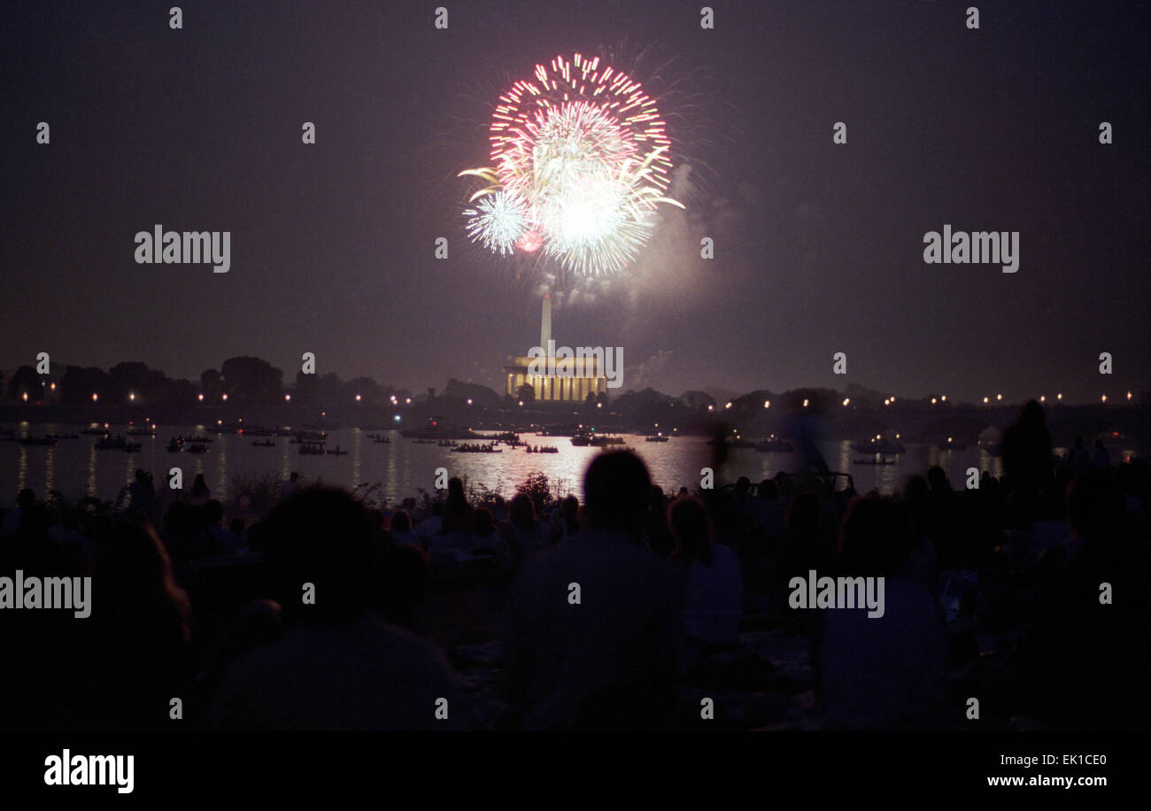 Nazione di Fireworks Display visualizzati da Arlington, Virginia Foto Stock