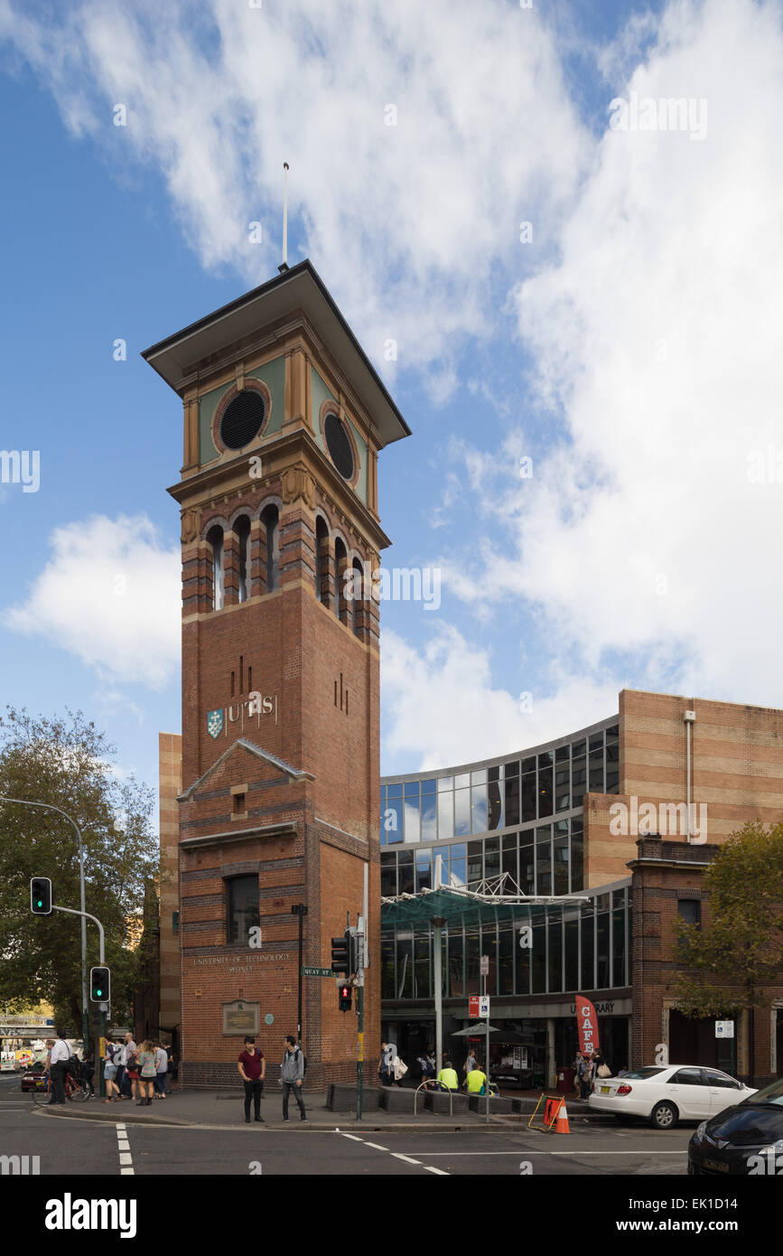 University of Technology Sydney Australia torre dell'orologio. Foto Stock