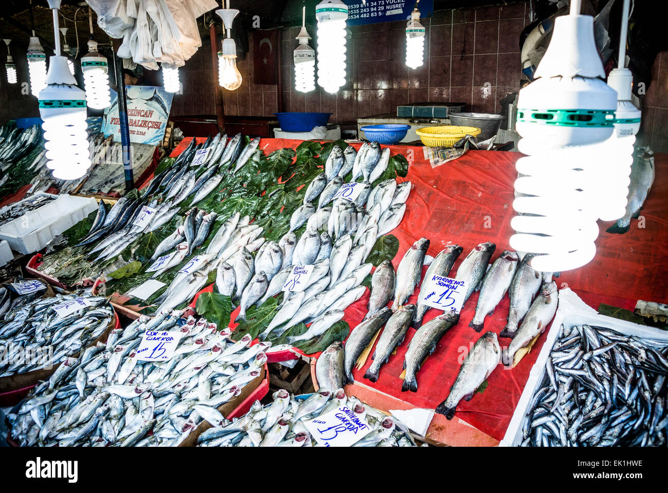 stand di pesce Foto Stock