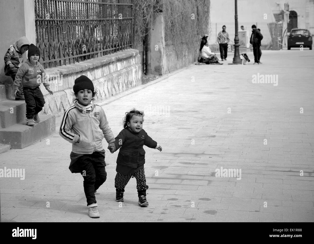 Felici i bambini zingari Foto Stock