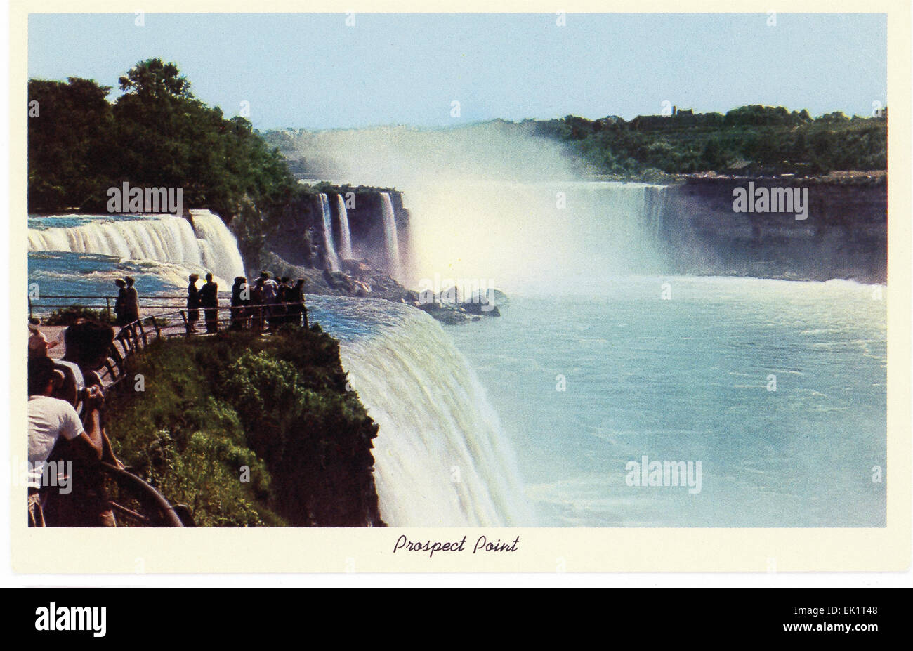 L'illustrazione in questo inizio del 1930 spese postali mostra prospettiva punto alle Cascate del Niagara in Upstate New York. Foto Stock