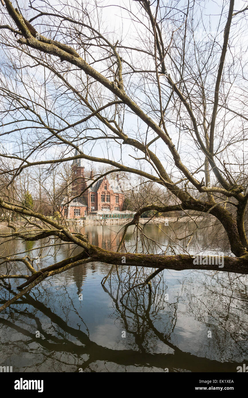 Minnewater (Lago di amore) Bruges, Belgio Foto Stock