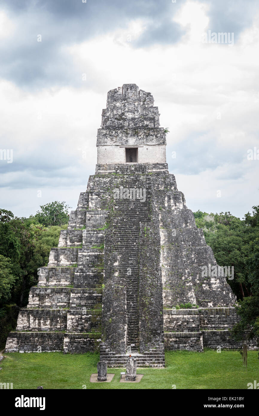 Jaguar tempio, Tikal, Guatemala Foto Stock