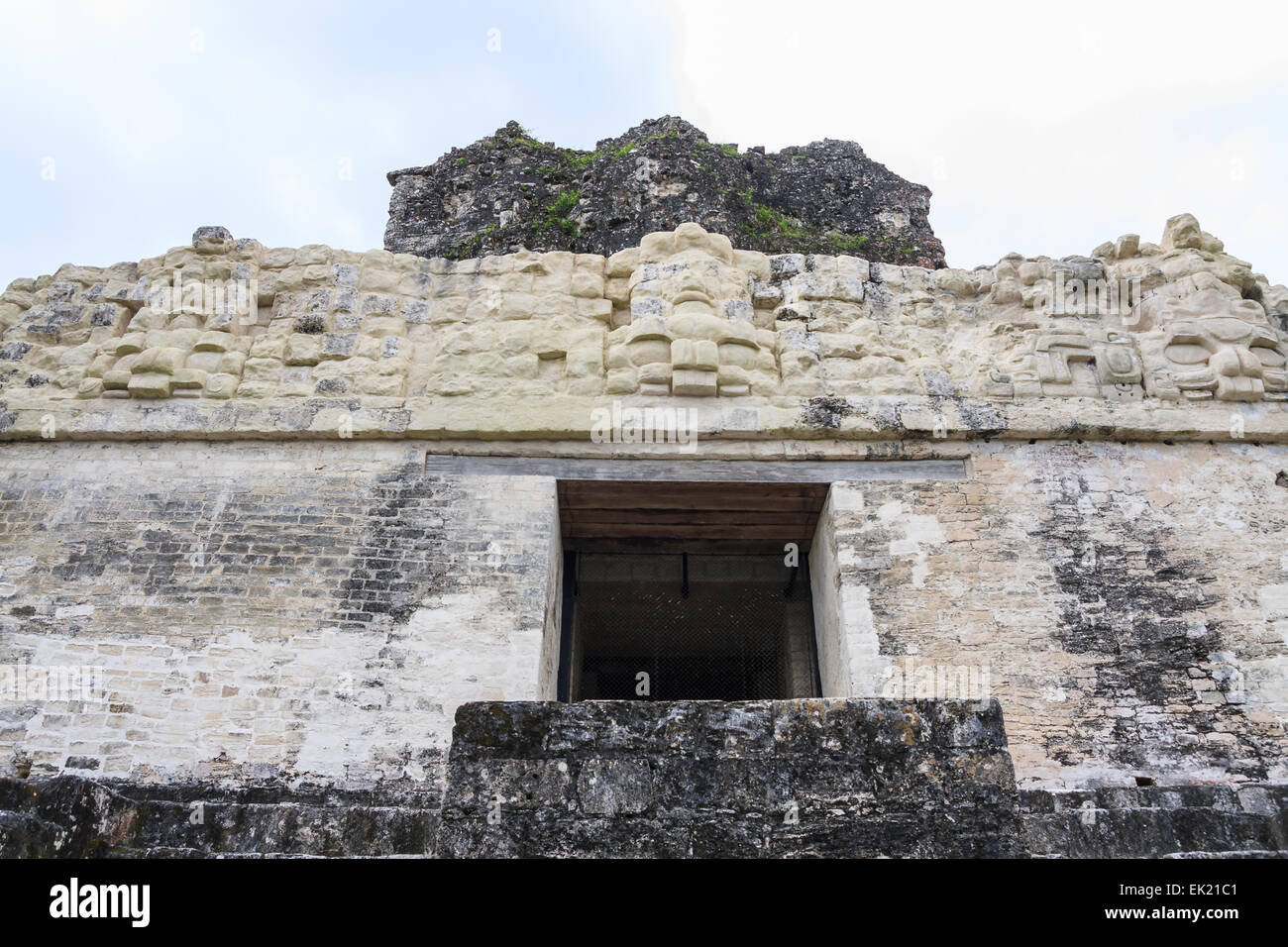 Parte superiore del tempio 2, Tikal, Guatemala Foto Stock