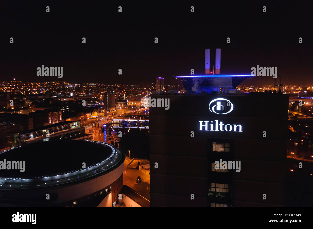 Belfast dal tetto della Torre di Riverside Foto Stock