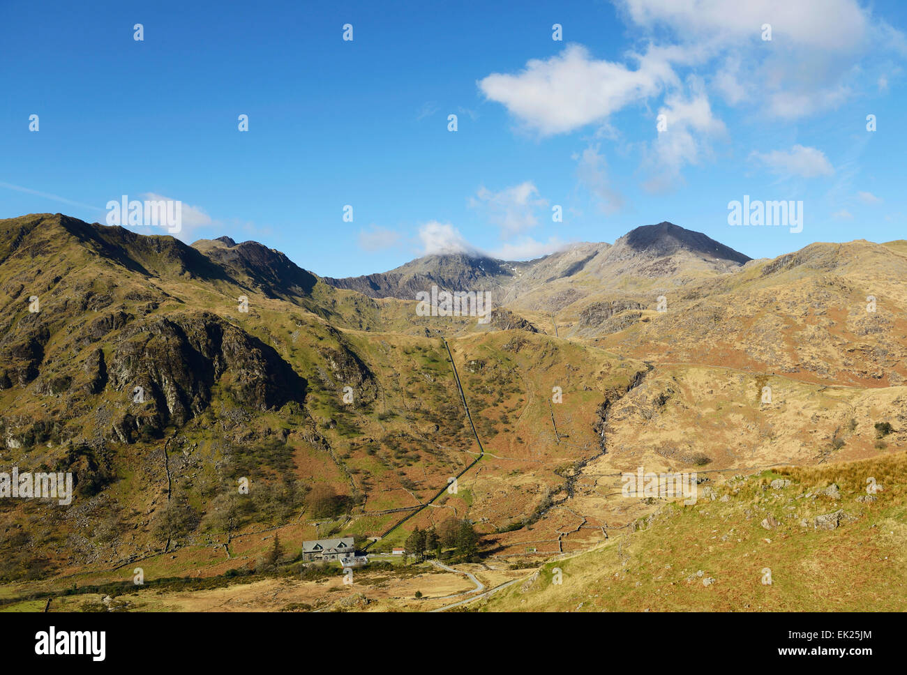Snowdon Horseshoe in Snowdonia, Gwynedd, il Galles del Nord. Foto Stock