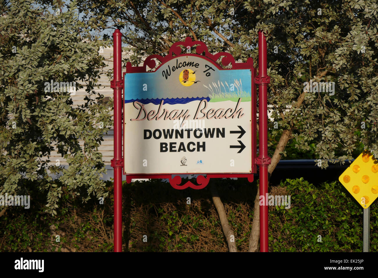 Cartello stradale in Delray Beach, Florida, Stati Uniti Foto Stock