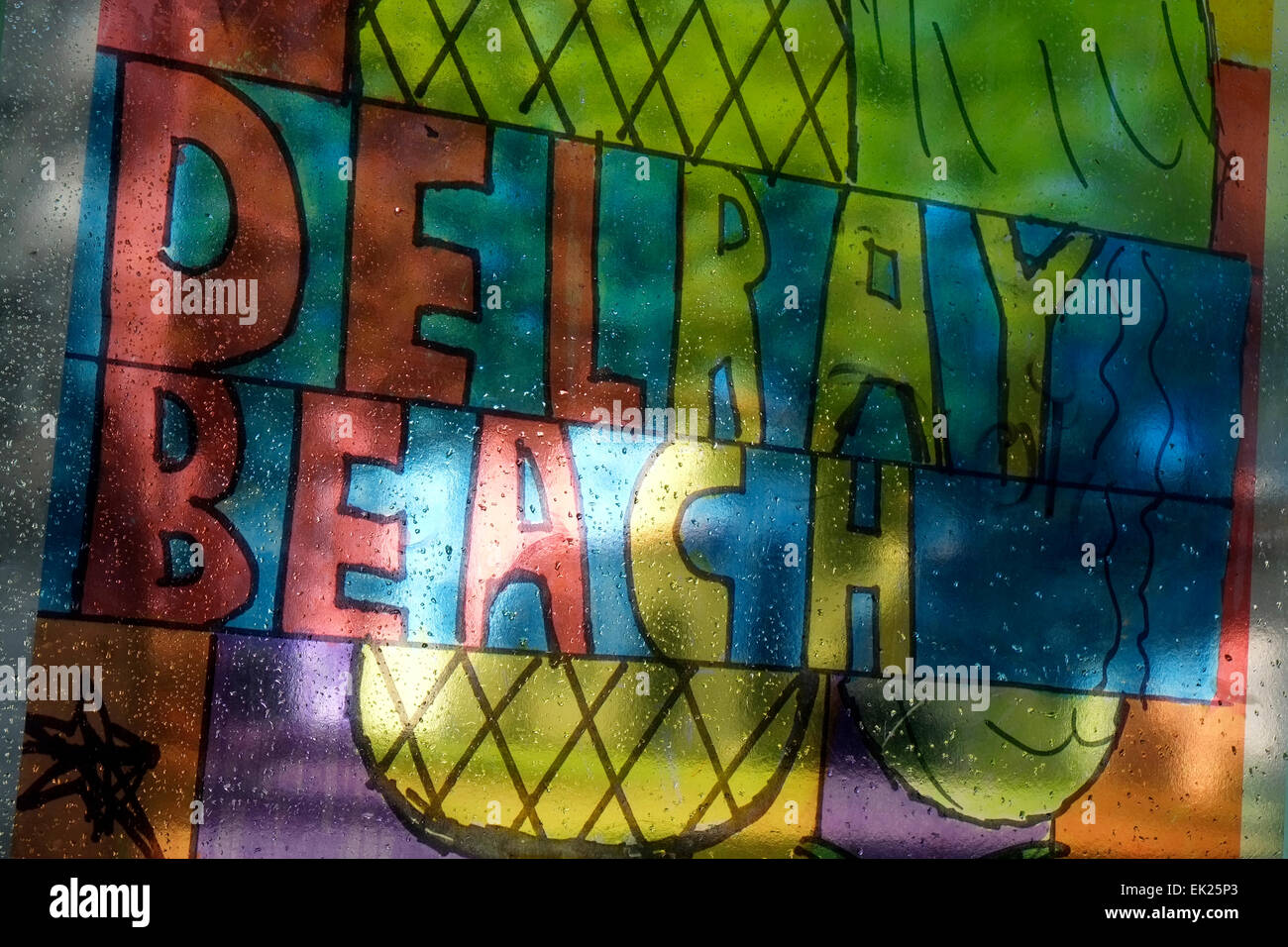 Il vetro macchiato accedi Delray Beach, Florida, Stati Uniti Foto Stock