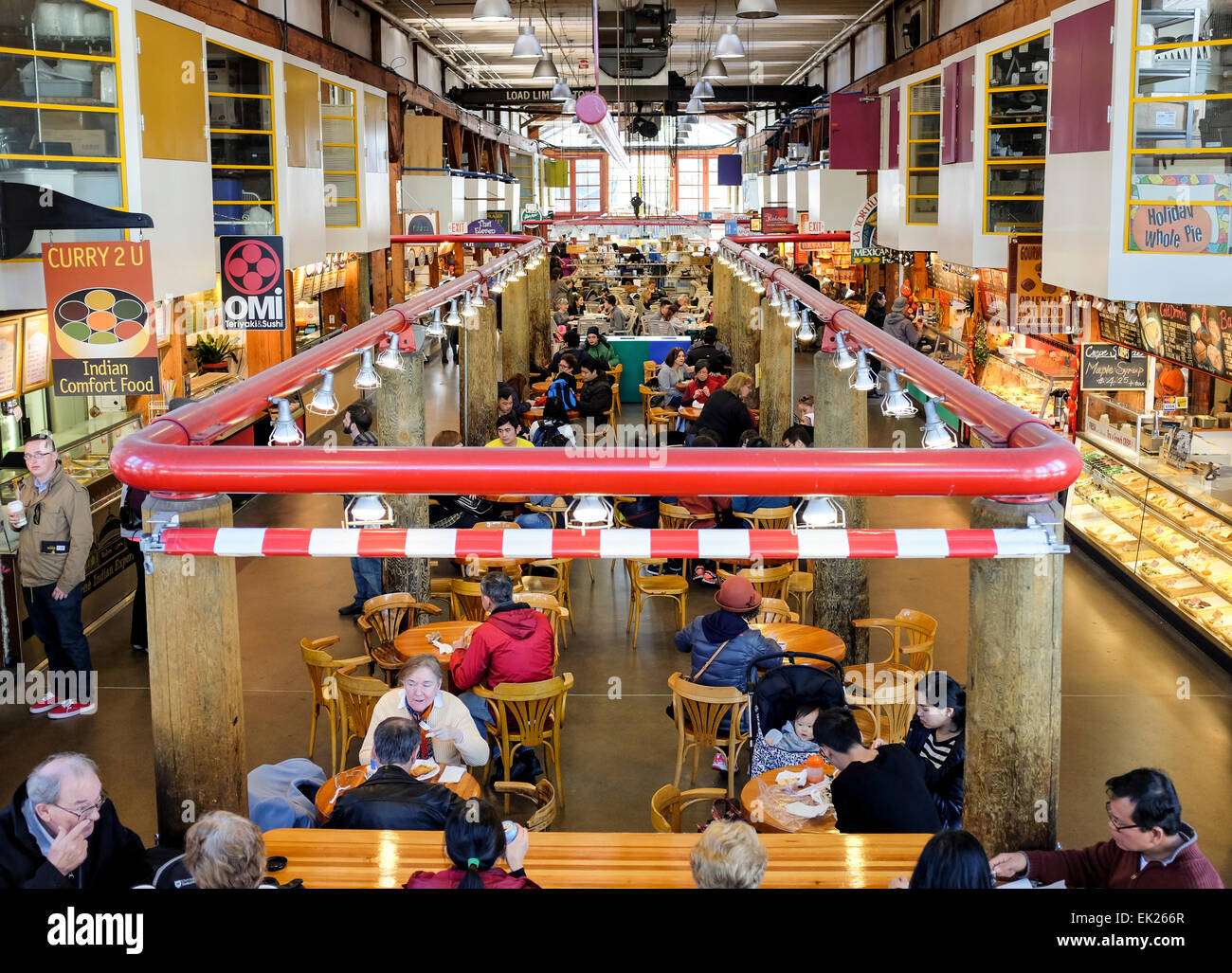 Granville Island il Mercato Pubblico, Vancouver, Canada Foto Stock