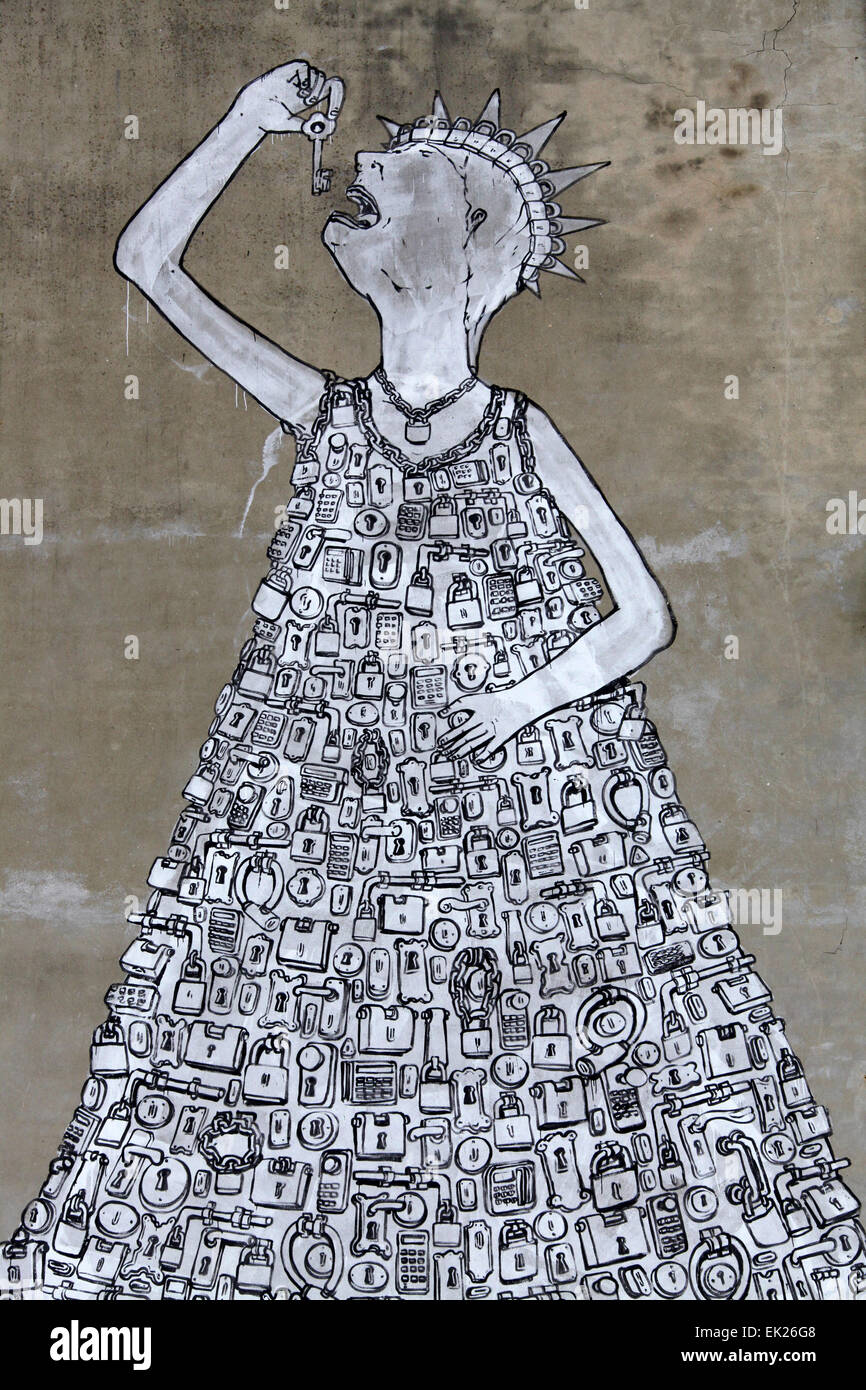 Arte di strada a Wroclaw Foto Stock