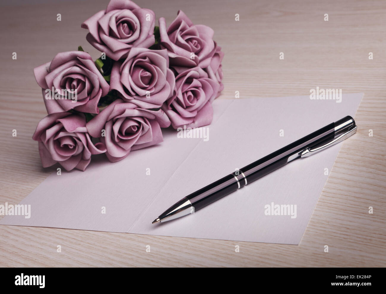 Scheda vuota con fiori Foto Stock