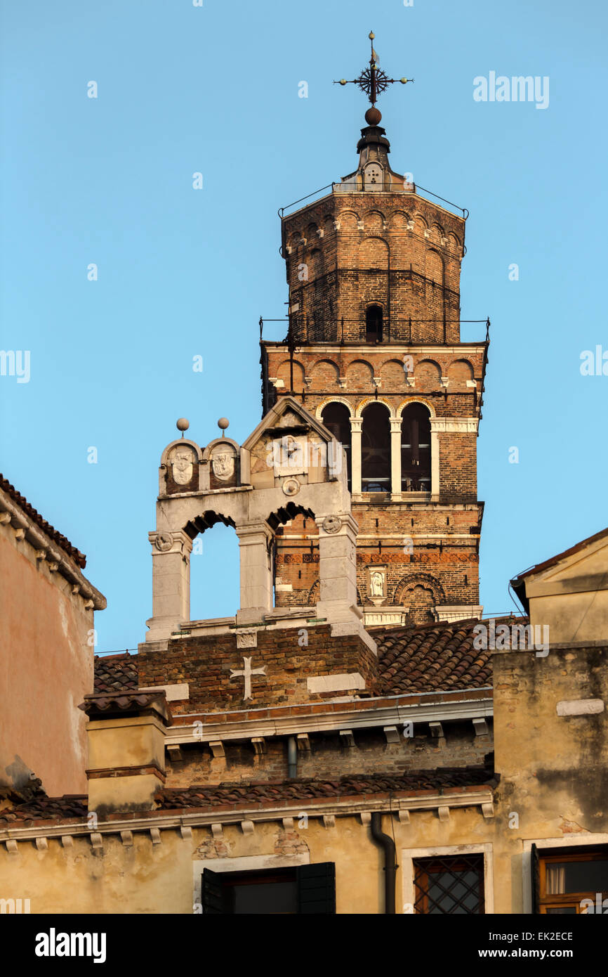 San Stefano Chiesa, la Torre Campanaria, Venezia, Italia Foto Stock