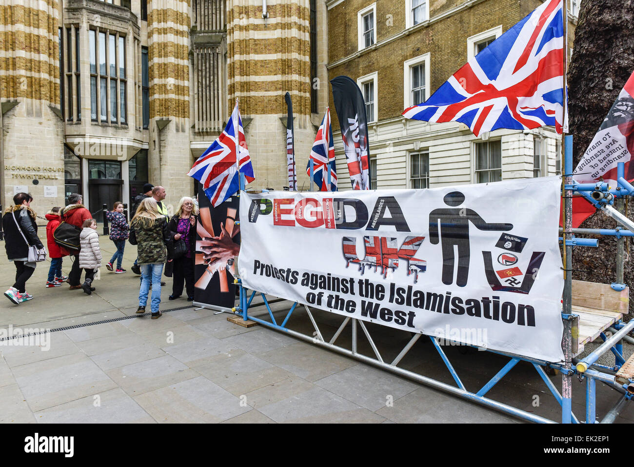 Pergida dimostrando in Whitehall. Foto Stock