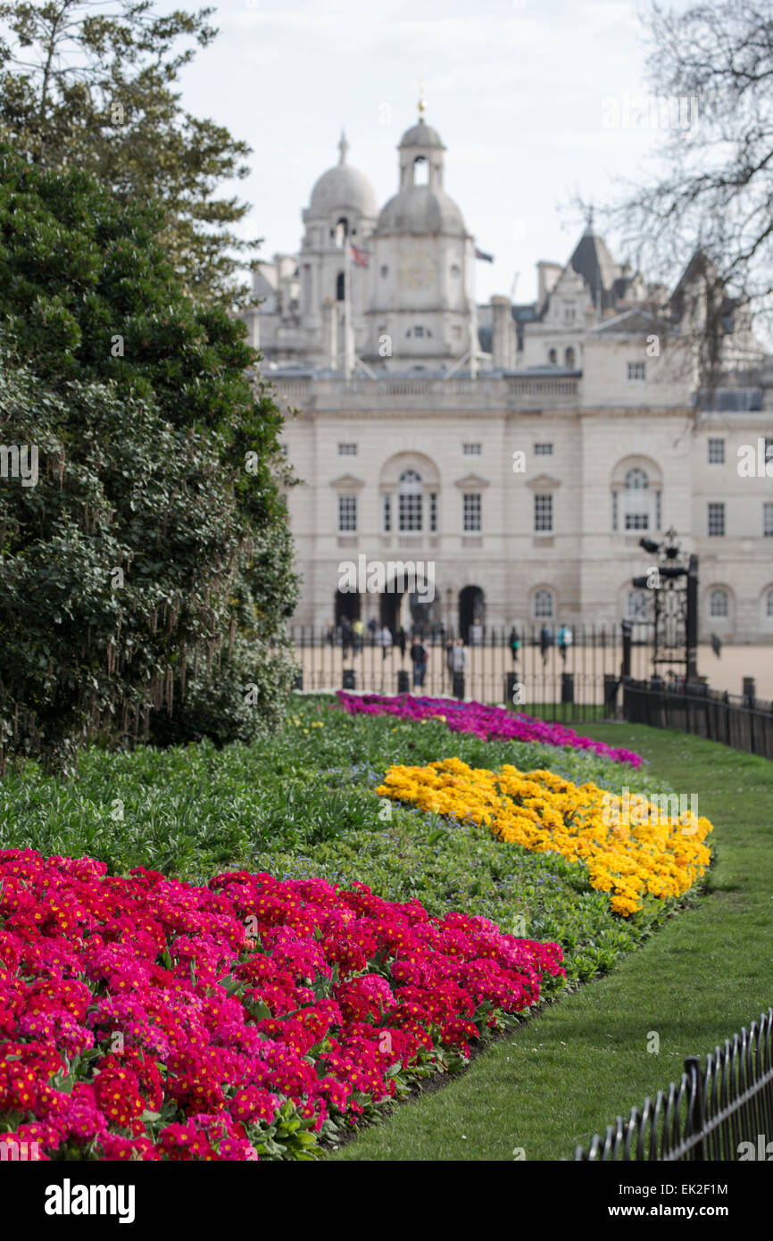 Letti di fiori, il St James Park. Londra Foto Stock