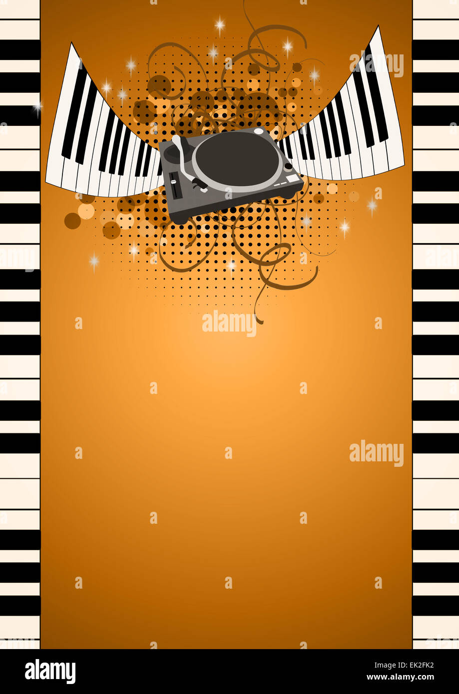 DJ e musica di pianoforte sfondo poster con lo spazio Foto stock - Alamy