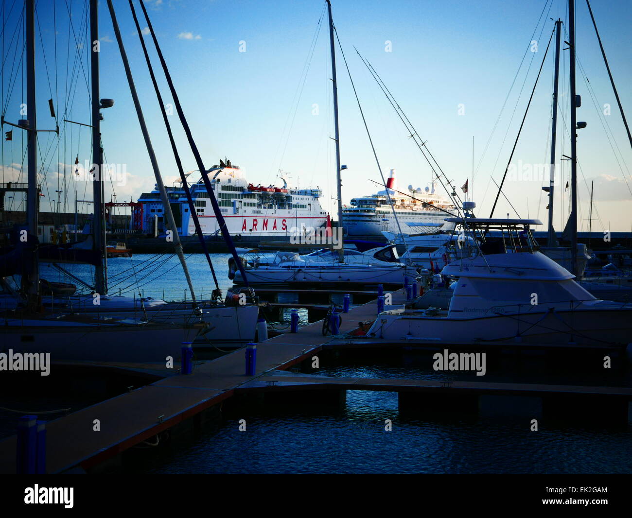 Yacht Harbour Dock San Sebastian de La Gomera Canarie Spagna Foto Stock
