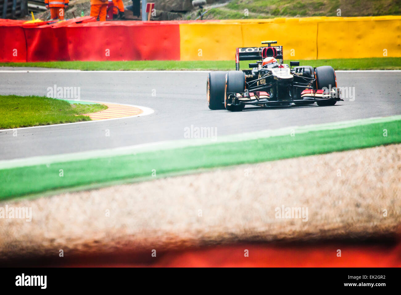 Romain Grosjean al Gran Premio del Belgio 2013 Foto Stock