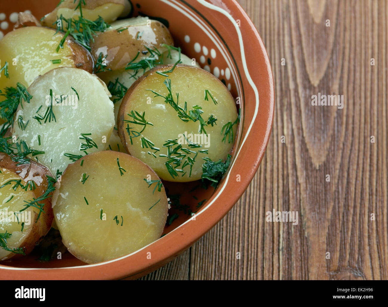 Profondo Sud in stile tedesco insalata di patate. close up Foto Stock