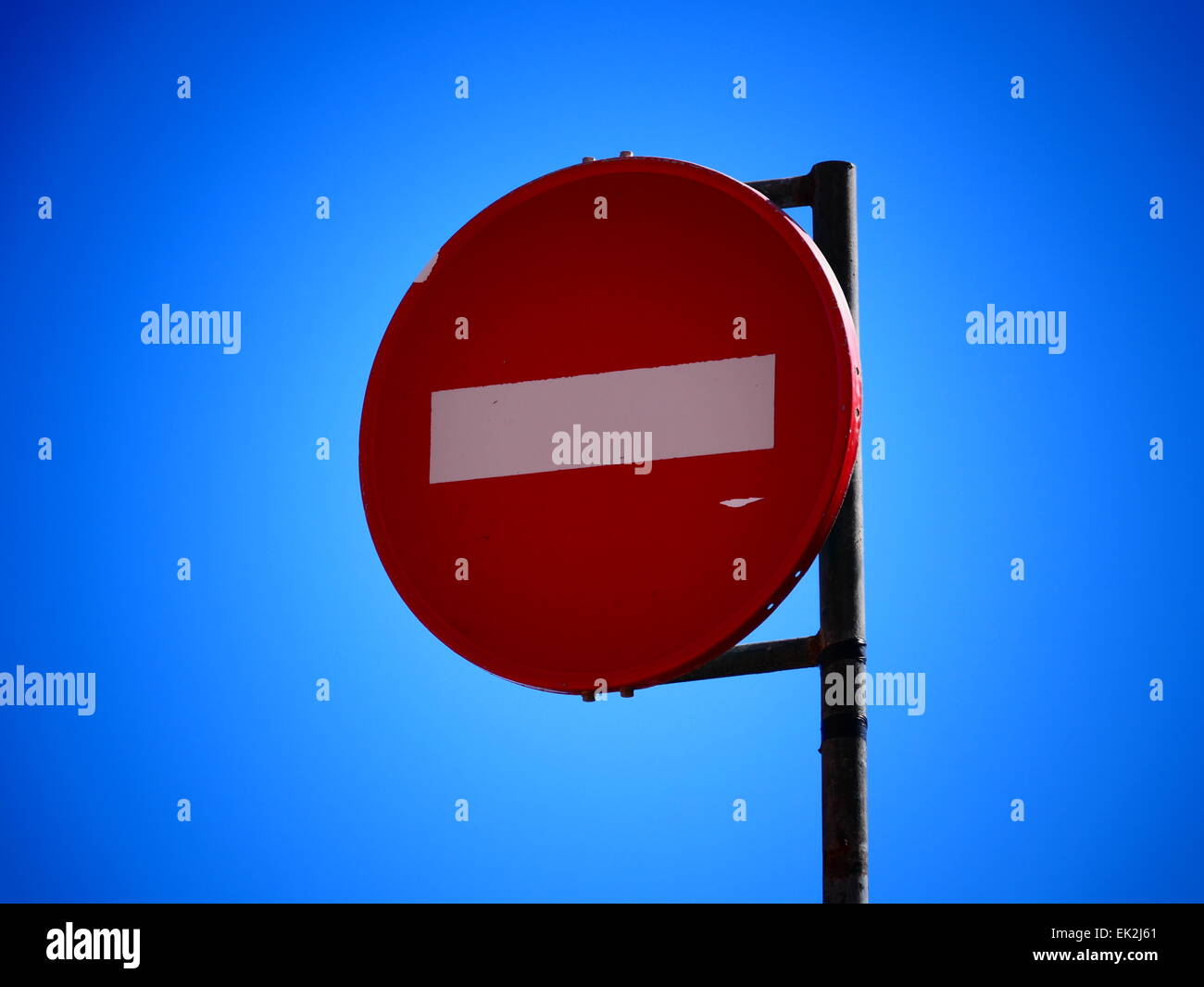 Nessun segno dell'entrata Foto Stock