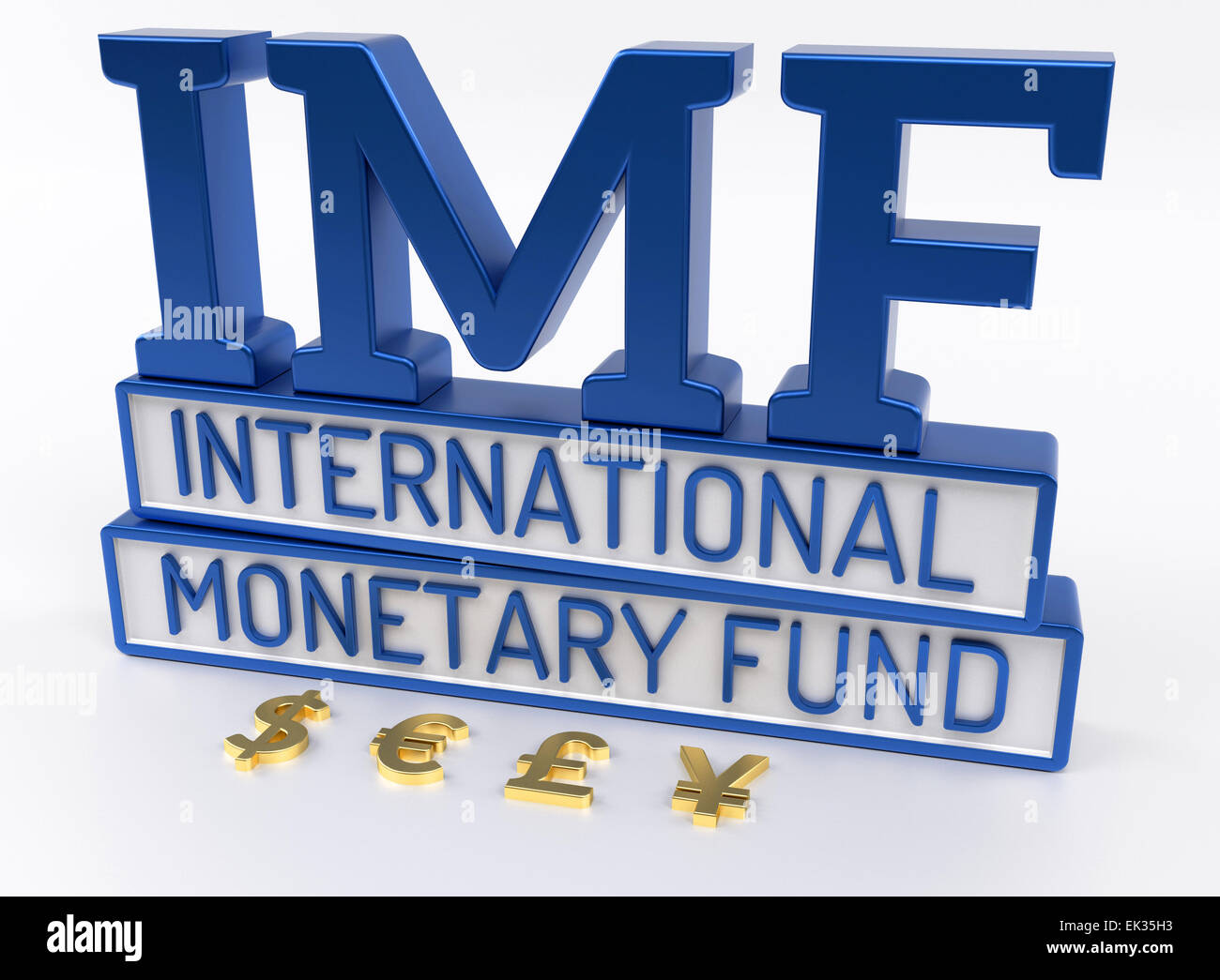 Fmi - Fondo monetario internazionale e la Banca mondiale - 3D Render Foto Stock