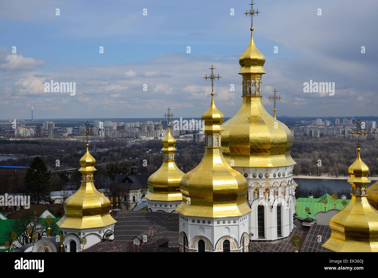 Cupole dorate del Lavra Kiev-Pechersk chiesa Foto Stock