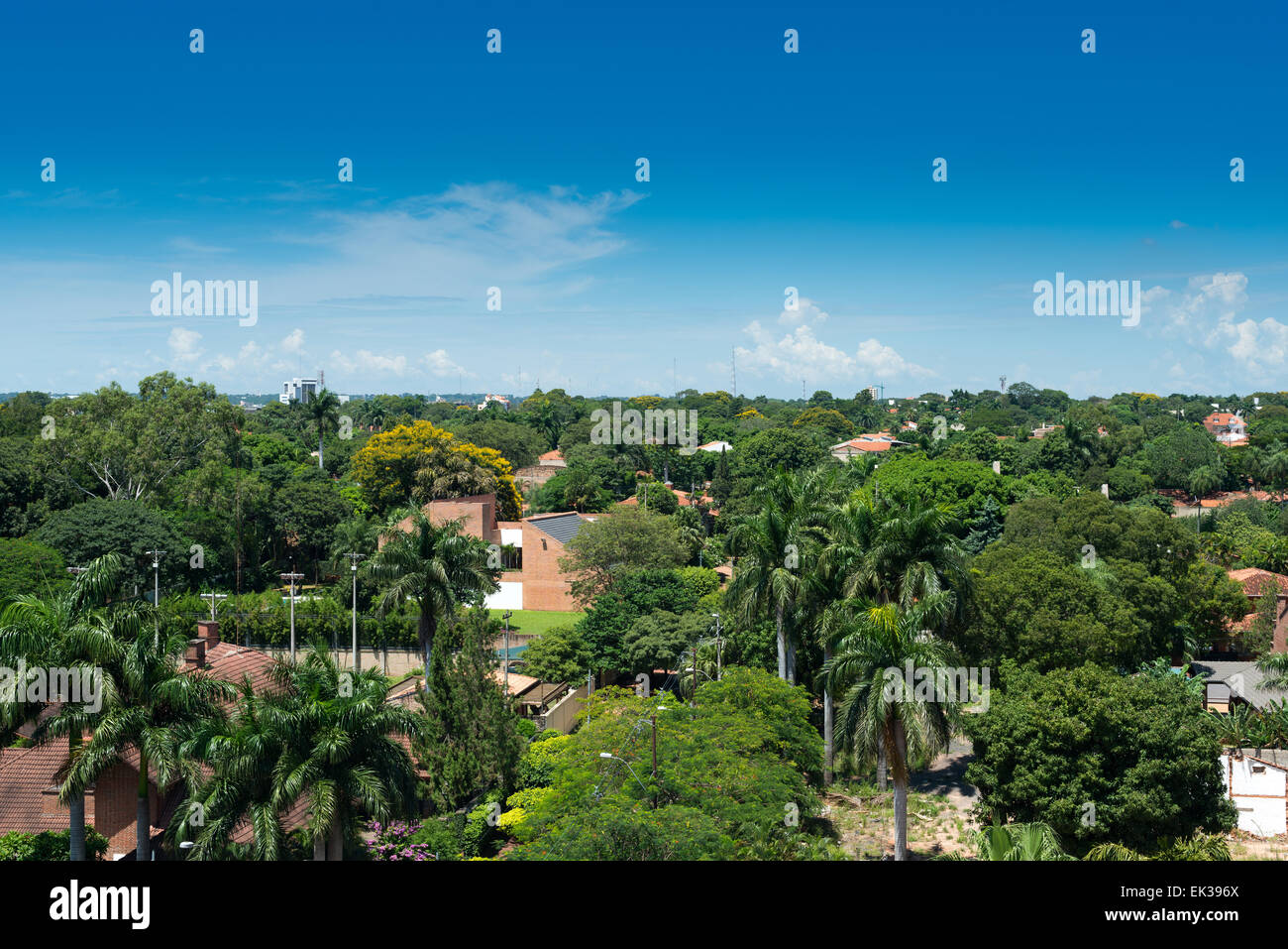 Vista di un quartiere residenziale ad Asunción, Paraguay Foto Stock