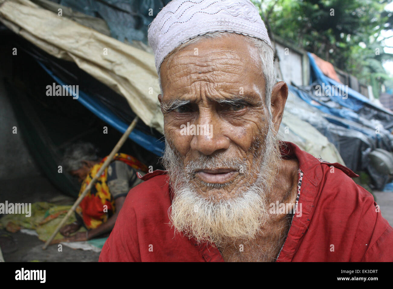 Un grande numero di senzatetto in Dhaka hanno perso le loro case e proprietà attraverso le inondazioni, erosione fluviale e altre persone fisiche Foto Stock
