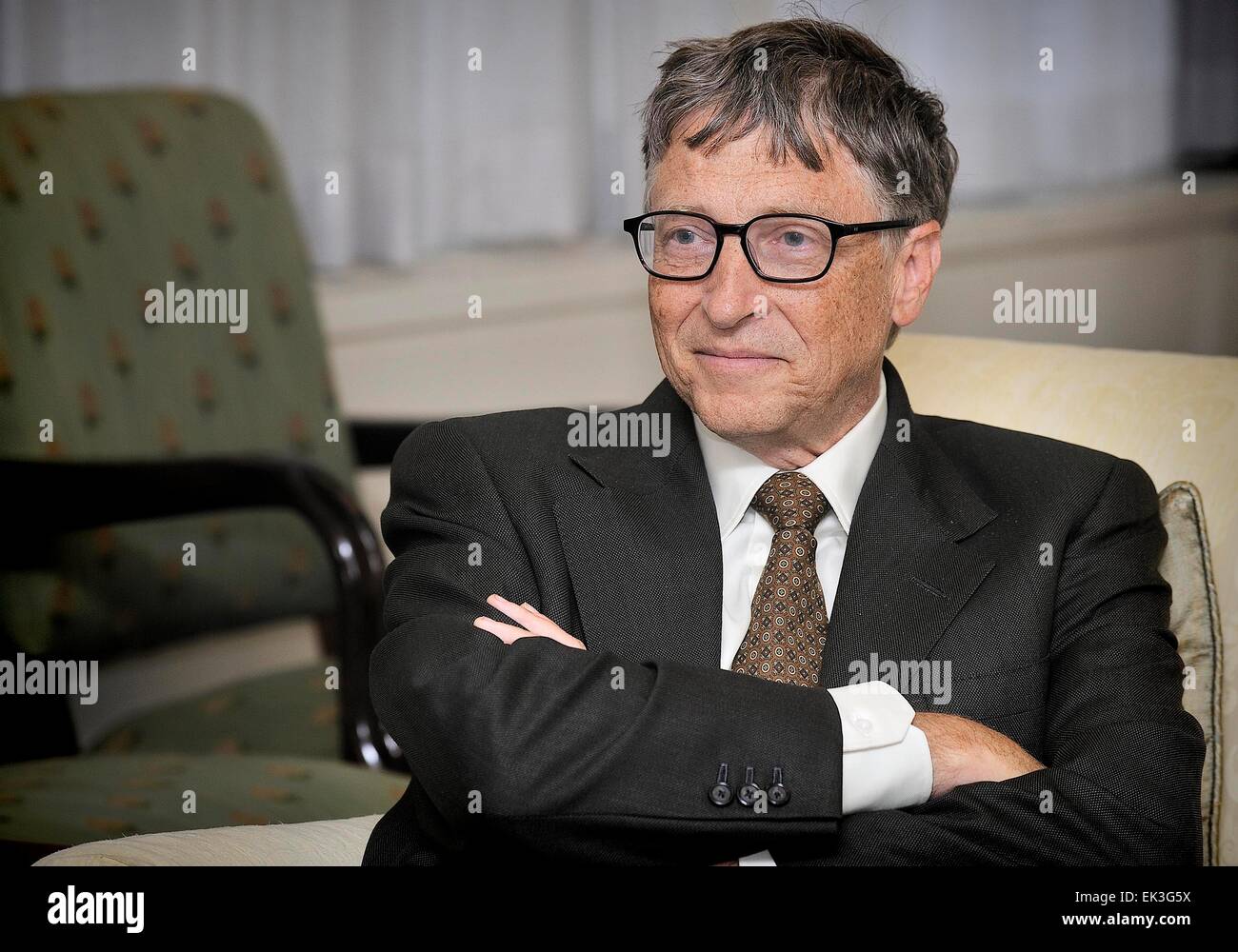 Il fondatore di Microsoft Bill Gates durante una visita al Dipartimento di Energia Ottobre 8, 2013 a Washington, DC. Foto Stock