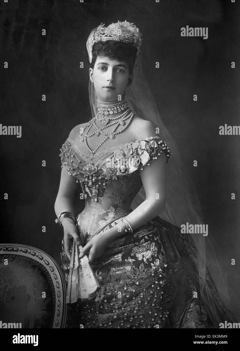 Alexandra della Danimarca (1844-1925) regina consorte del Regno Unito e Imperatrice dell India come la moglie del re Edward VII ritratto come Foto Stock