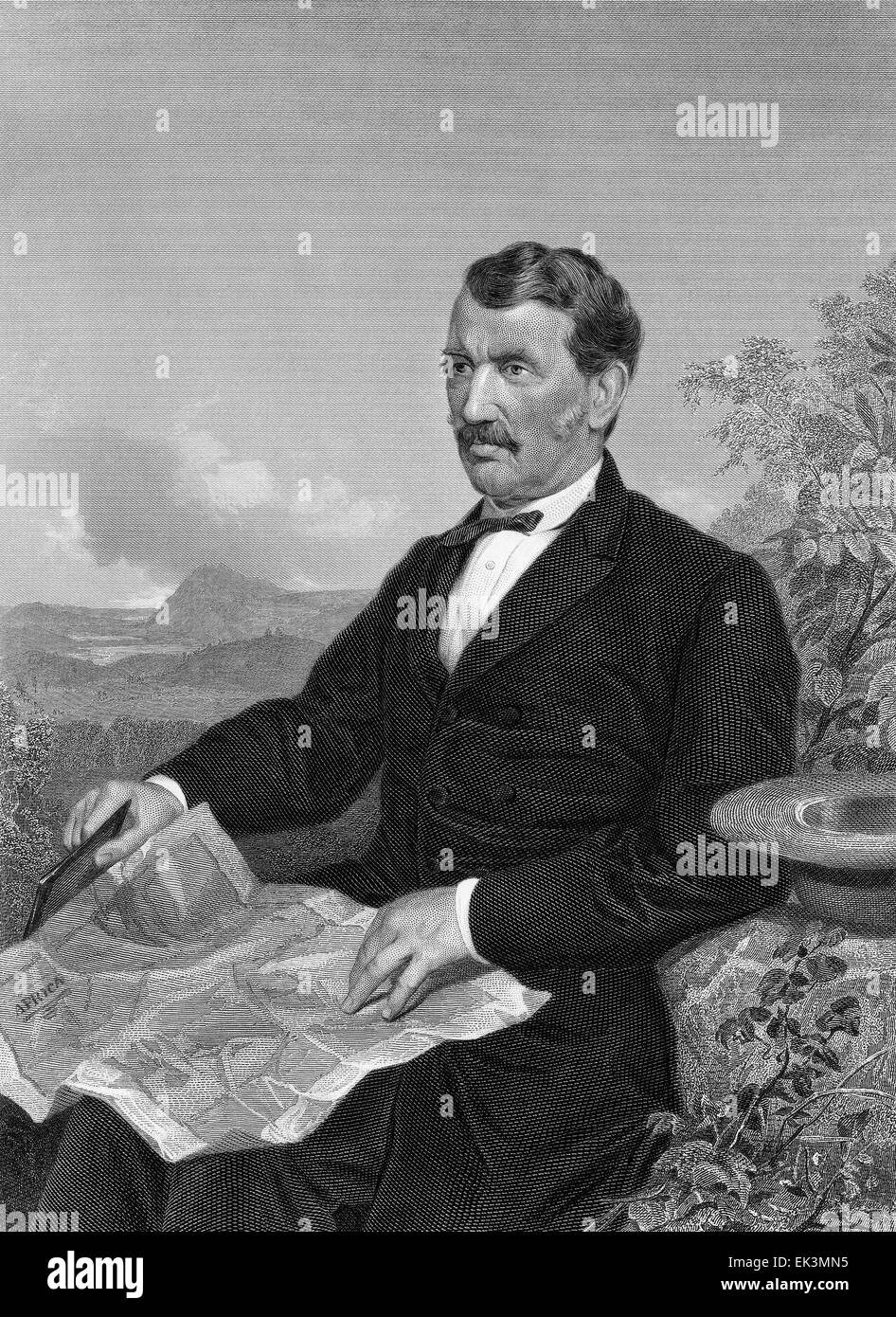 Explorer David Livingstone, incisione dalla pittura, 1857 Foto Stock