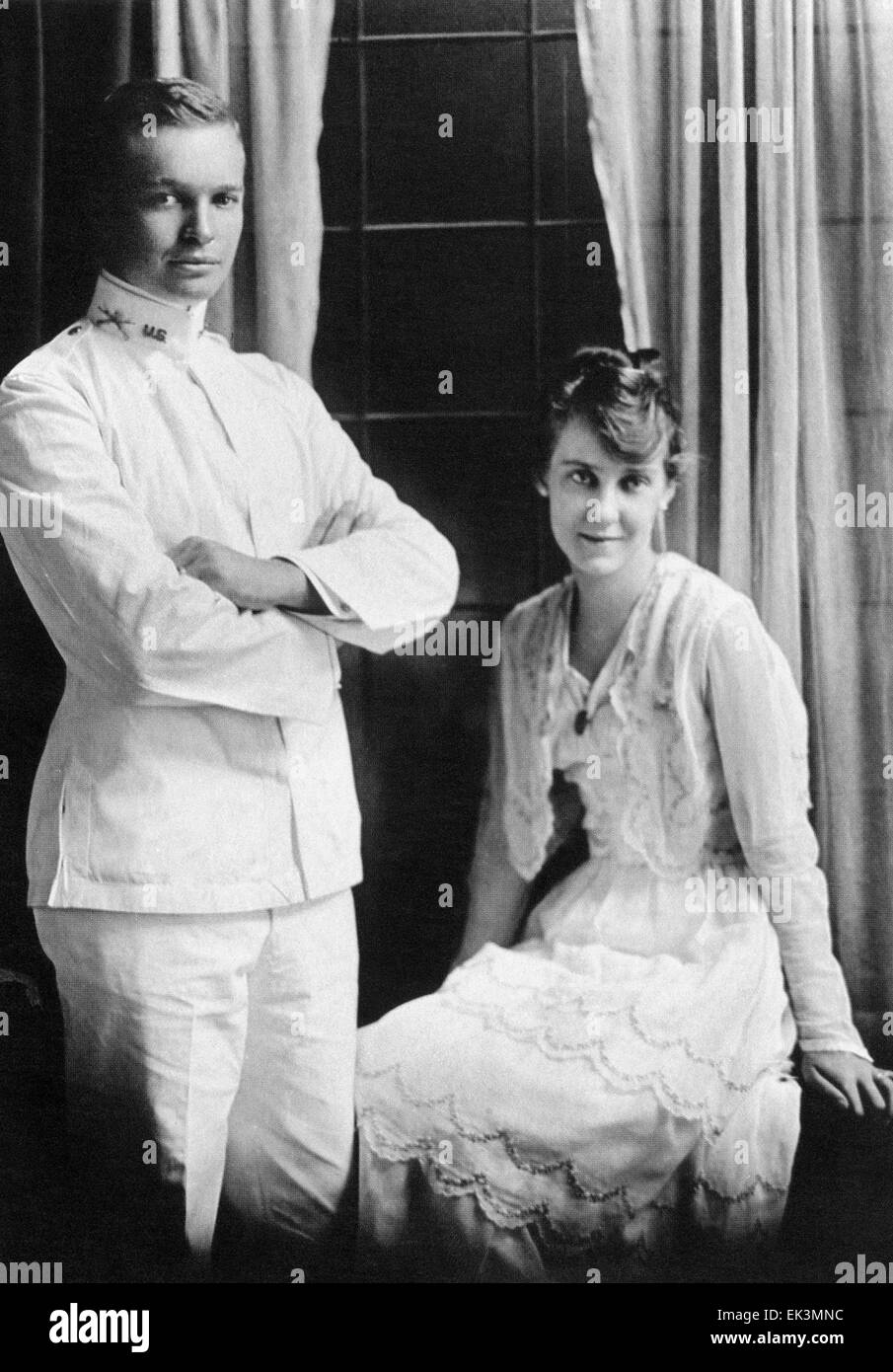 Dwight D. Eisenhower e la moglie, Mamie, il giorno delle nozze, 1 Luglio 1916 Foto Stock